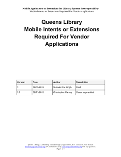 Queens Library Mobile Intents or Extensions