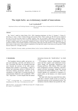 The triple helix: an evolutionary model of