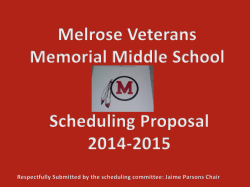 Proposed Schedule - Melrose Veterans Memorial Middle School