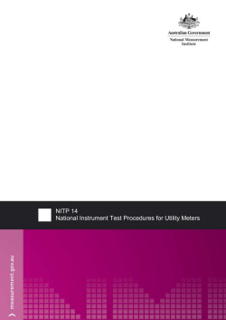NITP 14 National Instrument Test Procedures for Utility Meters