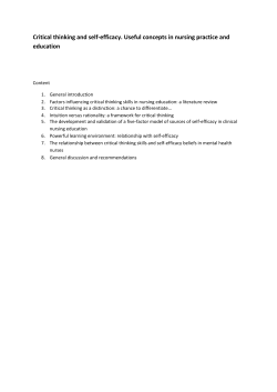 Critical thinking and self-efficacy. Useful concepts in nursing practice