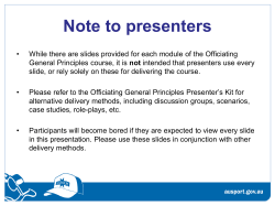 Advanced Officiating General Principles