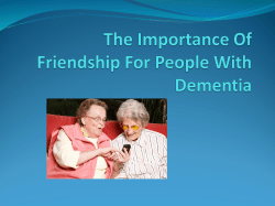 The Importance Of Friendship For People With Dementia