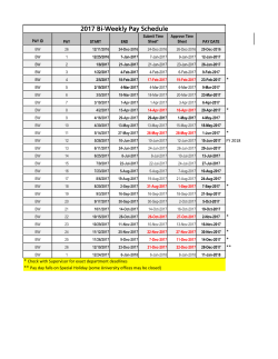 2017 Bi-Weekly Pay Schedule