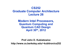 Quantum Circuit Model 4/30/2012 25 cs252