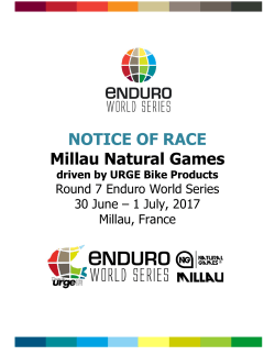 NOTICE OF RACE Millau Natural Games