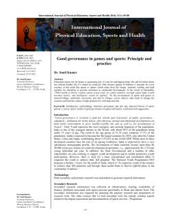 Good governance in games and sports: Principle and practice