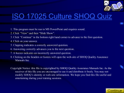 ISO 17025 Culture SHOQ Quiz