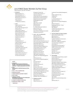 List of IIROC Dealer Members by Peer Group