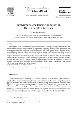 Interviewers` challenging questions in British debate