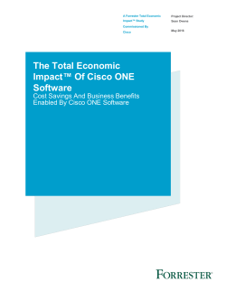 The Total Economic Impact Of Cisco ONE Software