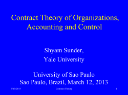Contract Theory of Organizations, Accounting and