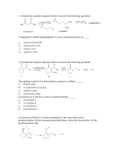 Consider the reaction sequence below to answer the
