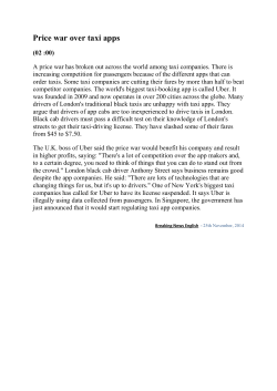 Price war over taxi apps