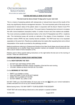 fasting metabolic bone study