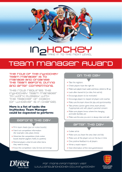 Team Manager Award - England Hockey Hub