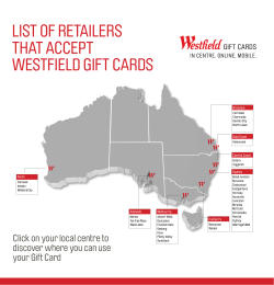 Accepting Retailers - Westfield Gift Cards