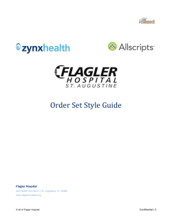 Order Set Structure and Standardization