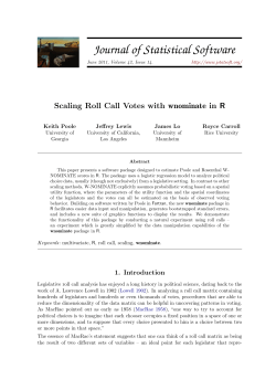Scaling Roll Call Votes with wnominate in R