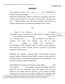 Draft agreement - Small Business Innovation Research Initiative