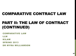 Comparative Contract Law Part II: The law of