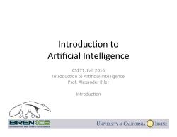Introduc*on to Ar*ficial Intelligence
