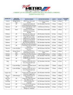 CURRENT LIST OF VANPOOLS COMMUTING INTO THE ENERGY