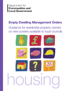 Empty Dwelling Management Orders Guidance for residential