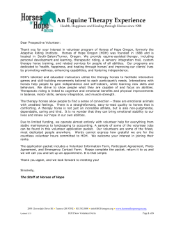 HOH Volunteer Application