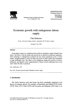 Economic growth with endogenous labour supply