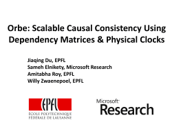Orbe: Scalable Causal Consistency Using Dependency