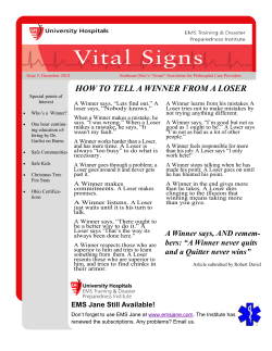 how to tell a winner from a loser - UH EMS