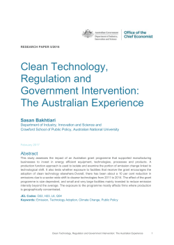 CleanTech Regulation The Government Intervention Experience