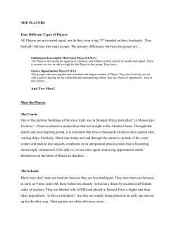 THE PLAYERS Four Different Types of Players All