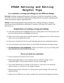 STAAR Writing Tips and Reminders
