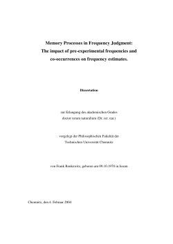 Memory Processes in Frequency Judgment: The impact of