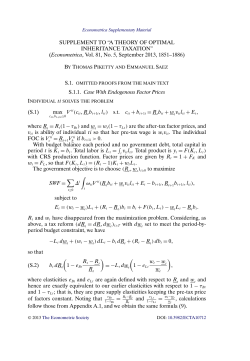 Supplement to "A Theory of Optimal Inheritance