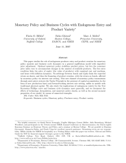 Monetary Policy and Business Cycles with Endogenous Entry and