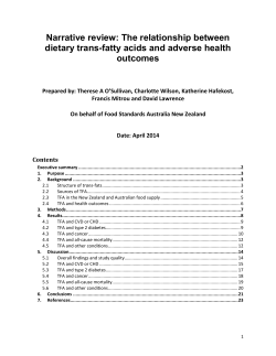 Narrative review: The relationship between dietary trans