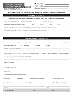 Member Name Debit Card # Member Number Notification of