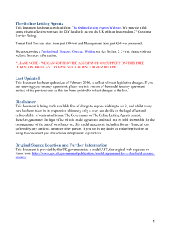 Contents of agreement - The Online Letting Agents
