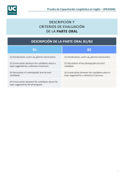 descripci&oacute;n y criterios de evaluaci&oacute;n de la parte oral descripci&oacute;n de