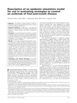 Description of an epidemic simulation model for use in evaluating