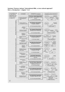 Summary Terence Jackson "International HRM, a cross cultural