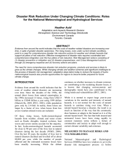 Disaster Risk Reduction Under Current and Changing Climate