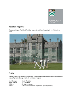 Job Description - Plymouth College