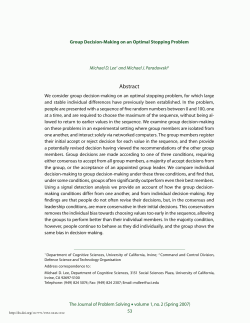 Group Decision-Making on an Optimal Stopping Problem