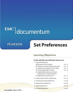Set Preferences