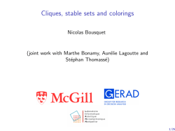 Cliques, stable sets and colorings