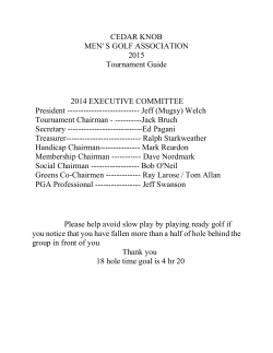 CEDAR KNOB MEN` S GOLF ASSOCIATION 2015 Tournament
